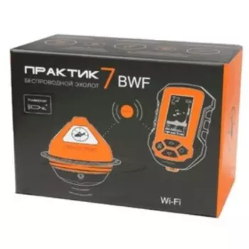Эхолот Практик 7 BWF, беспроводной, Wi-Fi, глубина до 50 м, 1 луч, охват 35°, оранжевый