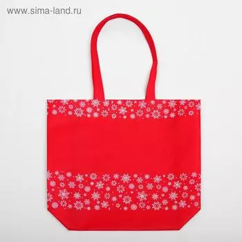 Эко - пакет с петлевой ручкой "Снежинки", 30 х 38 х 11 см