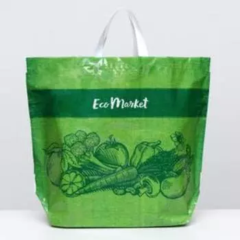 Эко сумка с петлевой ручкой "Маркет " 60 х 50 см, 160 мкм
