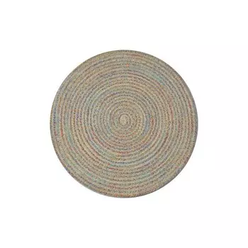 Экоковрик джутовый круглый, размер 80х80 см, цвет мульти