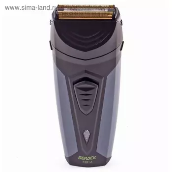 Электробритва Бердск 3381 А, 2 Вт, сеточная, сухое бритьё, от аккумулятора, чёрно-серая