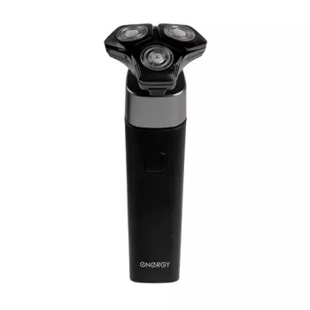 Электробритва Energy EN-729, 3 Вт, роторная, 3 головки, влажное бритьё, от АКБ, чёрная