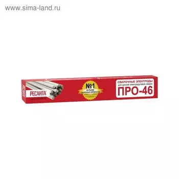 Электрод "Ресанта" ПРО-46 71/6/37, d=3 мм, 3 кг, рутиловые, 500 Мпа, 100 Дж/см2, 25%