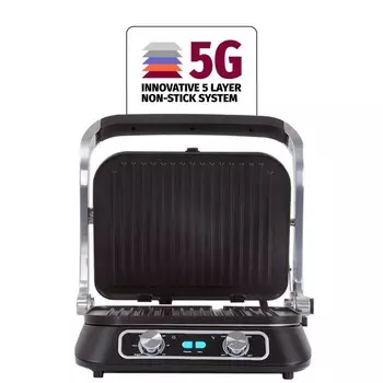 Электрогриль Pioneer GR1010E, 2100 Вт, антипригарное покрытие, чёрный