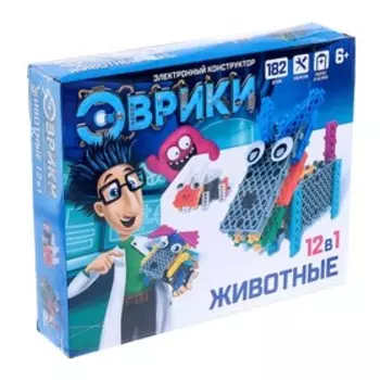 Электронный конструктор «Животные», 12 вариантов сборки, 182 детали