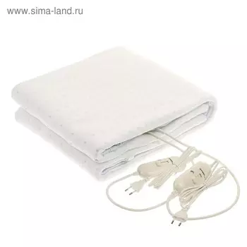 Электроодеяло FIRST FA-8122 , 160х140 см, 2х60 Вт, 3 режима темп, 100% полиэстер, белый