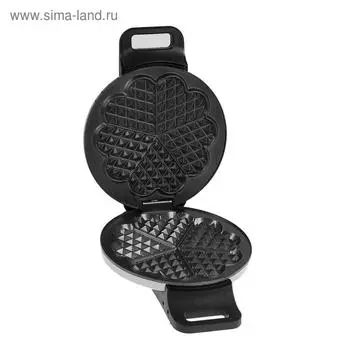 Электровафельница Centek CT-1449, 1000Вт, венские вафли, а/пригарное покрытие, серебр/черная