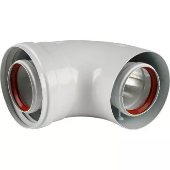 Элемент дымохода Baxi, отвод коаксиальный, d=60/100 мм, 90°, для котла, KHG, New