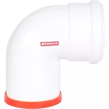 Элемент дымохода ROMMER RCA-0080-000090, отвод, d=80 мм, 90°, M/F