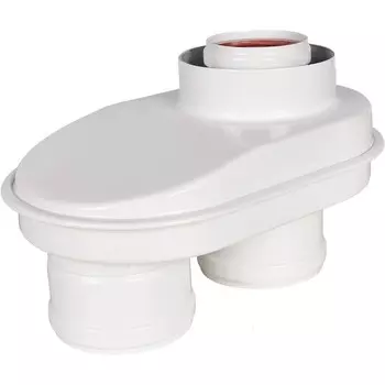 Элемент дымохода ROMMER RCA-8080-240002, адаптер монобл., d=80/80мм, втулка d=60мм, L=50мм