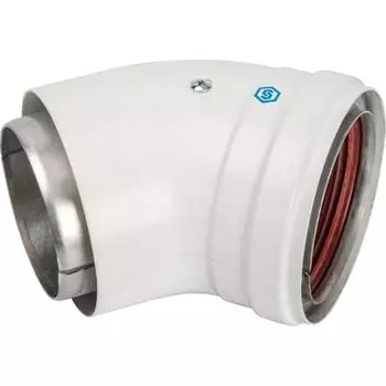 Элемент дымохода STOUT SCA-0080-800045, отвод 45°, DN 80, утепленный