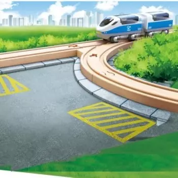 Элемент игрушечной железной дороги «Закруглённые короткие рельсы», 4 предмета