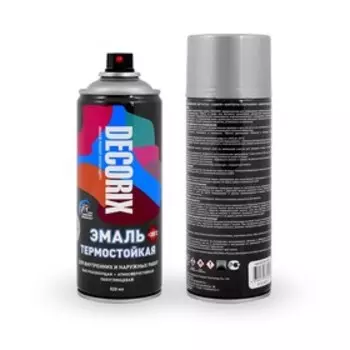 Эмаль – аэрозоль термостойкая DECORIX HH702, цвет алюминий, 520 мл