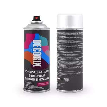 Эмаль – аэрозоль эпоксидная DECORIX RAL9003, для ванн и керамики, цвет белый, 520 мл