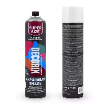 Эмаль-аэрозоль белый матовый 780 мл DECORIX (A24)