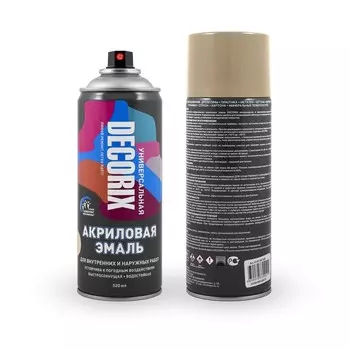 Эмаль – аэрозоль акриловая DECORIX №107, цвет бежевый, 520 мл