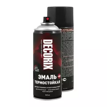 Эмаль – аэрозоль термостойкая DECORIX HH701, цвет чёрный, 520 мл