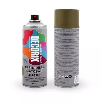 Эмаль – аэрозоль акриловая DECORIX A135, цвет камуфляж/землянисто – коричневый матовый, 520 мл