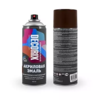 Эмаль – аэрозоль акриловая DECORIX A39, цвет коричневый, 520 мл