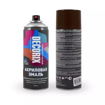 Эмаль – аэрозоль акриловая DECORIX A39, цвет коричневый, 520 мл