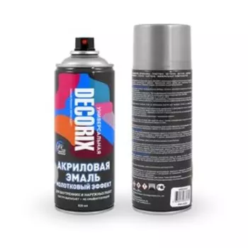 Эмаль-аэрозоль молотковый эффект серебро 520 мл DECORIX (H401)