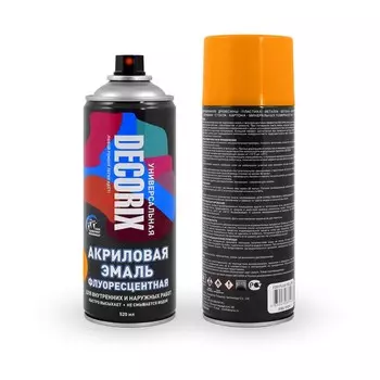 Эмаль-аэрозоль оранжевый флуоресцентный 520 мл DECORIX (F202)