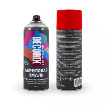 Эмаль-аэрозоль ярко-красный 520 мл DECORIX (NO.67)