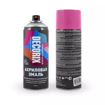 Эмаль – аэрозоль акриловая DECORIX A26, цвет розовый, 520 мл