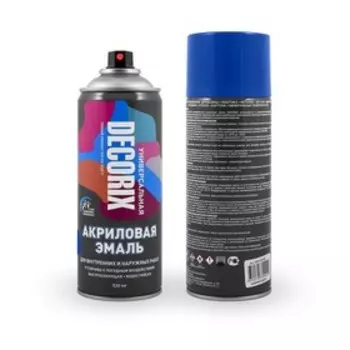 Эмаль – аэрозоль акриловая DECORIX A09, цвет синий, 520 мл