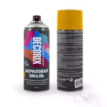 Эмаль – аэрозоль акриловая DECORIX A16, цвет тёмно – жёлтый, 520 мл