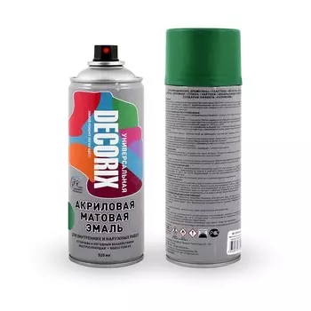 Эмаль-аэрозоль зеленый матовый 520 мл DECORIX (A35)