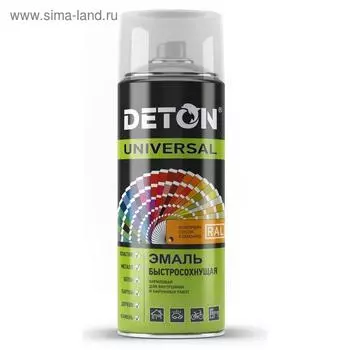 Эмаль акриловая DETON UNIVERSAL серо-коричневый RAL 8019 быстросохнущая ,аэрозоль 520мл
