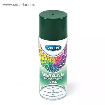 Эмаль акриловая VIXEN, зеленый мох, RAL 6005, аэрозоль 520 мл