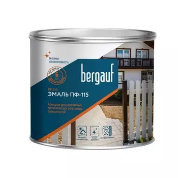 Эмаль универсальная алкидная ПФ-115 BERGAUF фисташковая, 1,8кг