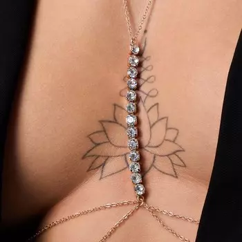 Портупея женская «Кристалл» ряд, цвет белый в золоте