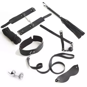 Эротический БДСМ набор, 8 предметов, черный