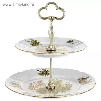 Этажерка 2-х ярусная Bernadotte, декор «Охотничьи сюжеты»