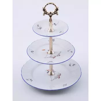 Этажерка 3-х ярусная Bernadotte, декор «Гуси»