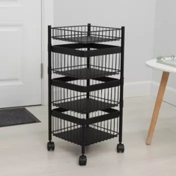 Этажерка 3-х ярусная, цвет чёрный