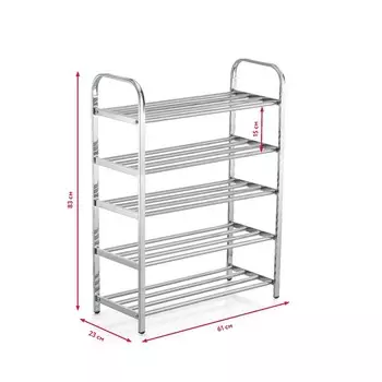 Этажерка для обуви TRIBUNE, 610230830 мм, 5-ти ярусная, цвет хром