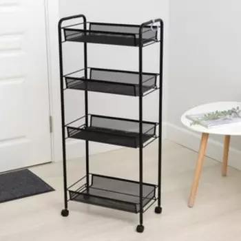 Этажерка «Ладья 24К», 4 яруса, 4425100 см, чёрная