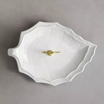 Этажерка «Листик», двухъярусная, фарфор, Иран