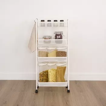 Этажерка на колёсиках «Ладья», 4х ярусная , 441798,5 см, белая