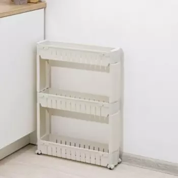 Этажерка напольная для бутылок 3-х-секционная, 49,5×21,5×12 см, на колёсиках, цвет МИКС