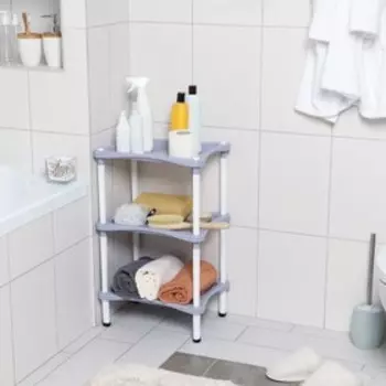 Этажерка напольная с полками 3-х секционная Krita, цвет сиреневый туман