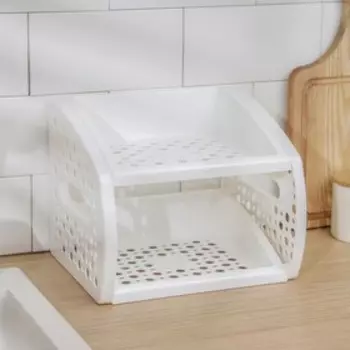 Этажерка кухонная настольная 2-х секционная Альтернатива, пластик, 202521 см, белая