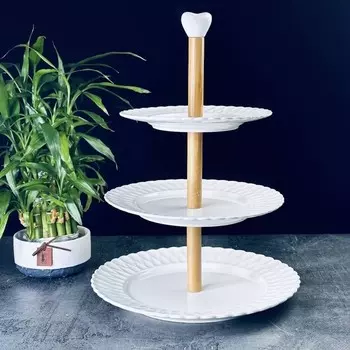 Этажерка трёхъярусная Lenardi Bamboo, размер 25.5x33 см