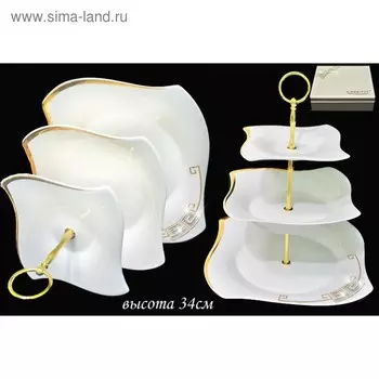 Этажерка трёхярусная Lenardi Givanchi Gold