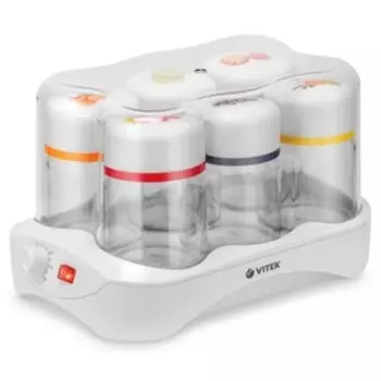Йогуртница Vitek VT-2600 W, 24 Вт, 6 баночек, таймер