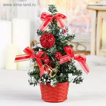 Искусственная ёлка настольная «Зимнее волшебство. Снег», 20 см, ПВХ ветки отгибаются